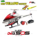ALZRC - Devil 505 FAST FBL COMBO Motor dan ESC - Silver-New Yellow Canopy QQ